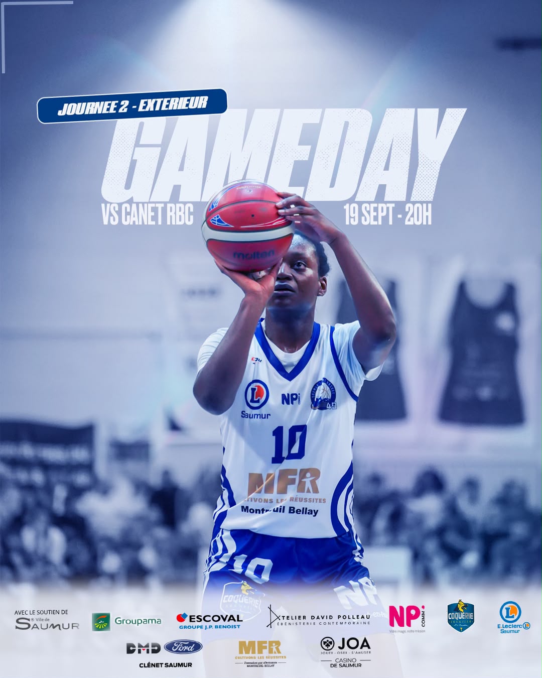 Nationale 1 : Canet RBC 🔵🟡 vs SLB 🔵⚪ Let's go Saumur !